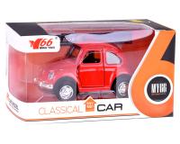 Fém Bogár kisautó fény és hangeffektusokkal piros színben