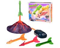 Dínórakéta kilövő vulkán habszivacs töltényekkel, lábpumpával fényeffektusokkal