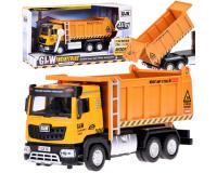 Sárga billenő platós fém dömper hang- és fényeffektusokkal