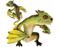 Zöld sárkány rugalmas szárnyakkal - 8 cm x 7 cm x 8,5 cm