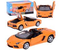 Lamborghini Aventador Roadster fém metál narancssárga kisautó 1:32 méretarányban