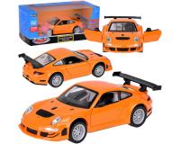 Porsche 911 GT3 RSR fém metál narancssárga kisautó 1:32 méretarányban