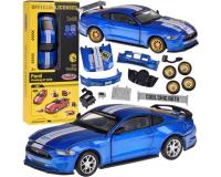 Ford Mustang GT 2018 összeépíthető fém kék kisautó 1:42 méretarányban