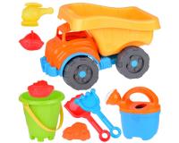 Nagy színes homokozókészlet dömperrel, vödörrel, formákkal