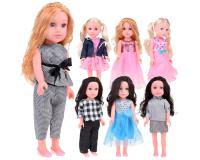 Hosszúhajú baba elegáns ruhában - 45 cm magas