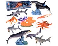 Műanyag tengeri állatok - bálna, polip - 10 darabos készlete