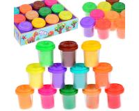 12 darabos színes gyurmakészlet mintával ellátott fedővel