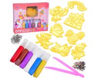 Kulcstartó készítő készlet kislányoknak sablonokkal, festékekkel, gyöngyökkel