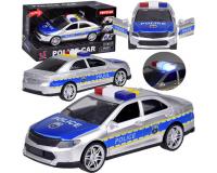Szürke-kék rendőrautó hang- és fényeffektusokkal
