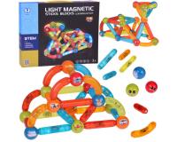 Világító mágneses építőjáték - 76 elemből álló készlet