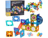 Világító mágneses labdapálya - 49 építőelemből álló készlet