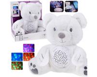 Fehér plüssmackó szundipajti projektoros pocakkal és hangeffektusokkal
