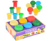 6 darabos színes gyurmakészlet formakinyomós kupakokkal