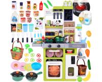 Interaktív műanyag konyha fény- és hangeffektusokkal, gőzzel és vízzel