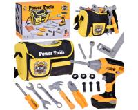 Szerszámos táska akkumulátoros fúró-csavarozóval, kalapáccsal