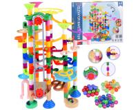 Nagyméretű színes liftes labdapálya - 236 elemből álló készlet