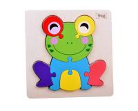 Fa 3D puzzle béka - Montessori érzékelő játék