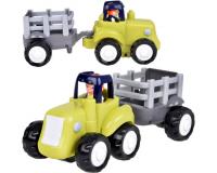 Vidám színes építőipari jármű - zöld traktor