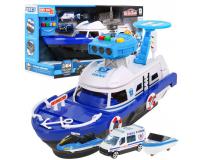 Nagyméretű összecsukható rendőr játékhajó csúszdával