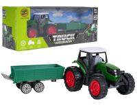 Zöld traktor utánfutóval