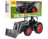 Zöld traktor dózerrel