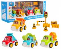 Interaktív építőipari járművek hang- és fényeffektusokkal