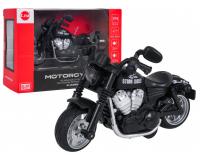 Fekete fém motorkerékpár fény- és hangfunkcióval