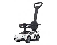 Tolókaros Lamborghini Aventador kisautó fehér színben