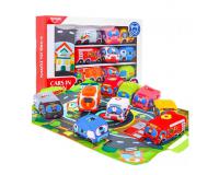 Színes játszó szőnyeg plüss autókkal  49,5 cm x 37 cm,