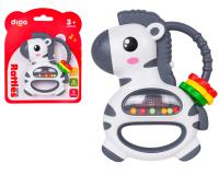 Kontrasztos, zebra alakú csörgő hang- és fényeffektekkel