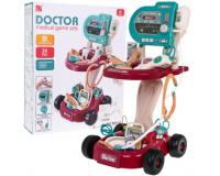 Orvosi műtőskocsi készlet számos kiegészítővel, hang- és fényeffektusokkal