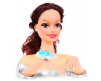 Stílusos fésülhető barna hajú babafej