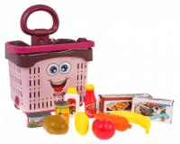 Rózsaszín bevásárlókosár kiegészítőkkel