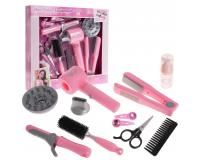 Interaktív rózsaszín műanyag fodrász készlet