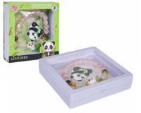 Panda rózsaszín karkötő ékszer szett