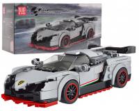 Szürke sportautó építőkészlet - 398 darabos