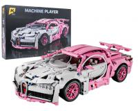 Rózsaszín sportkocsi kockakészlet  - 1132 darabos