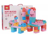 Színes puha kockákból álló készlet - 88 darabos