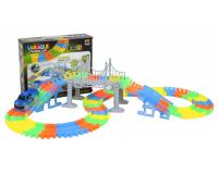 Sötétben világító autós versenypálya - 165 darabos