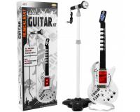 Fehér elektromos játékgitár + mikrofon