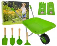 Kis kertész szett talicskával - zöld