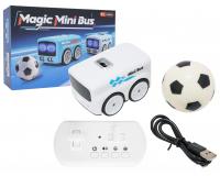 Varázslatos busz - távirányítóval, akadálykerülővel, LED-el és labdával - fehér