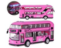 Emeletes busz hang- és fényeffektusokkal -rózsaszín