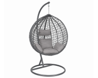 Sötétszürke függőfotel szürke párnával