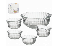 COSENZA 7 db-os üveg salátatál készlet (1 x 20 CM + 6 X 11,6 CM)