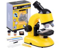 Laboratóriumi mikroszkóp készlet sárga színben