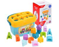 Formabedobó vödör 12 darab színes formával és betűvel