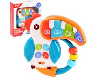 Interaktív színes madárka csörgővel, hang- és fényeffektusokkal