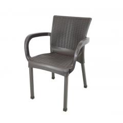 Barnaszínű rattan hatású kerti szék 60 x 60 x 82 cm